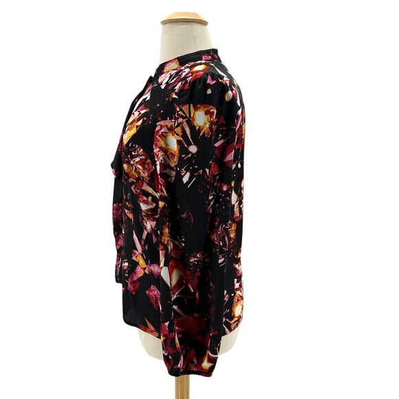 NEW Worthington Womens XL Top Abstract Diamond Multicolor Satin Blouse - Picture 4 of 8